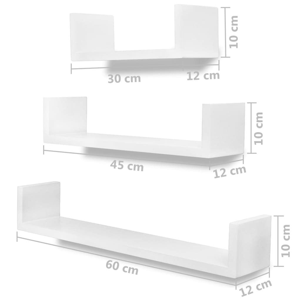 vidaXL Wall Shelves Floating Shelves Wall Mounted Display Shelves for Book DVD