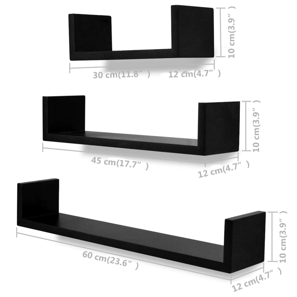 vidaXL Wall Shelves Floating Shelves Wall Mounted Display Shelves for Book DVD
