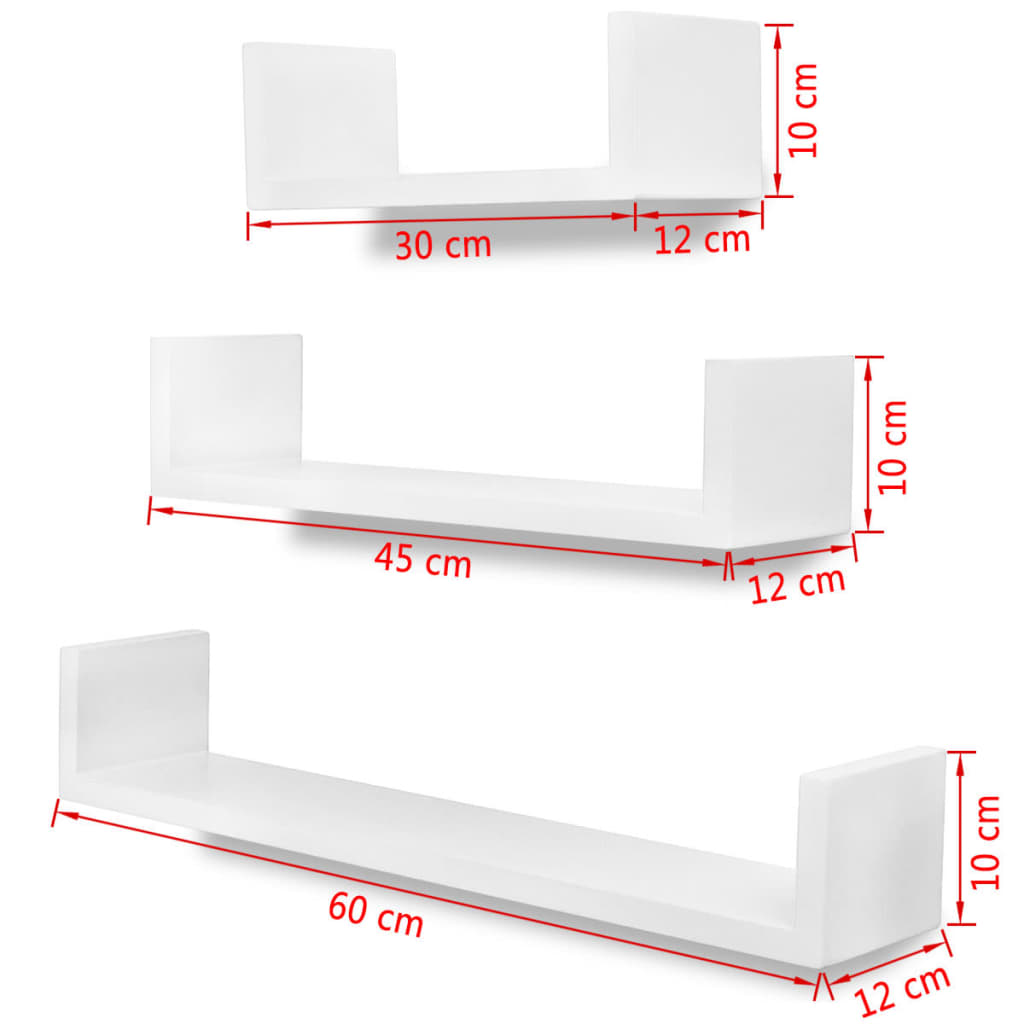 vidaXL Wall Shelves Floating Shelves Wall Mounted Display Shelves for Book DVD
