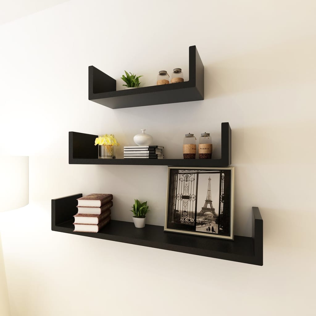 vidaXL Wall Shelves Floating Shelves Wall Mounted Display Shelves for Book DVD