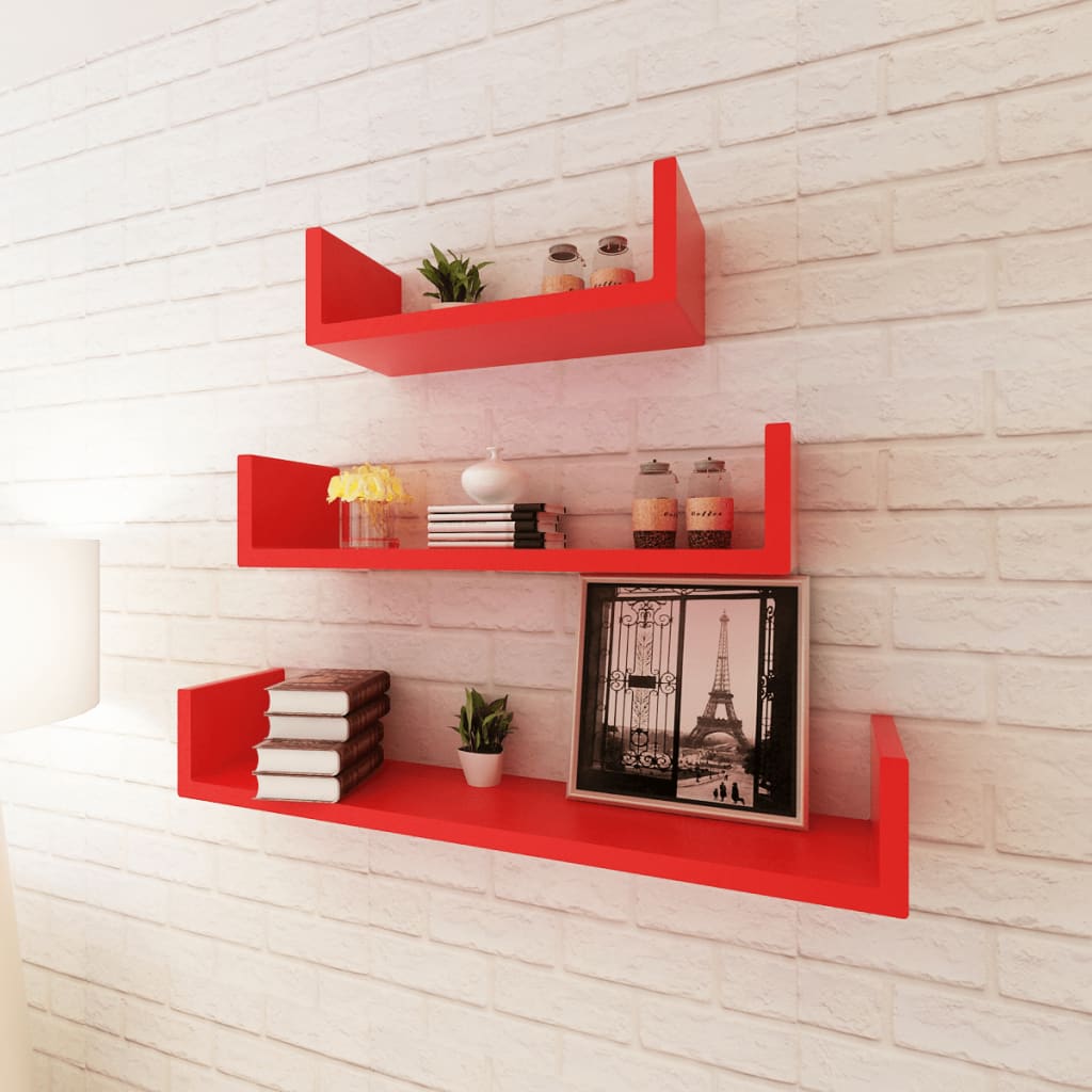 vidaXL Wall Shelves Floating Shelves Wall Mounted Display Shelves for Book DVD
