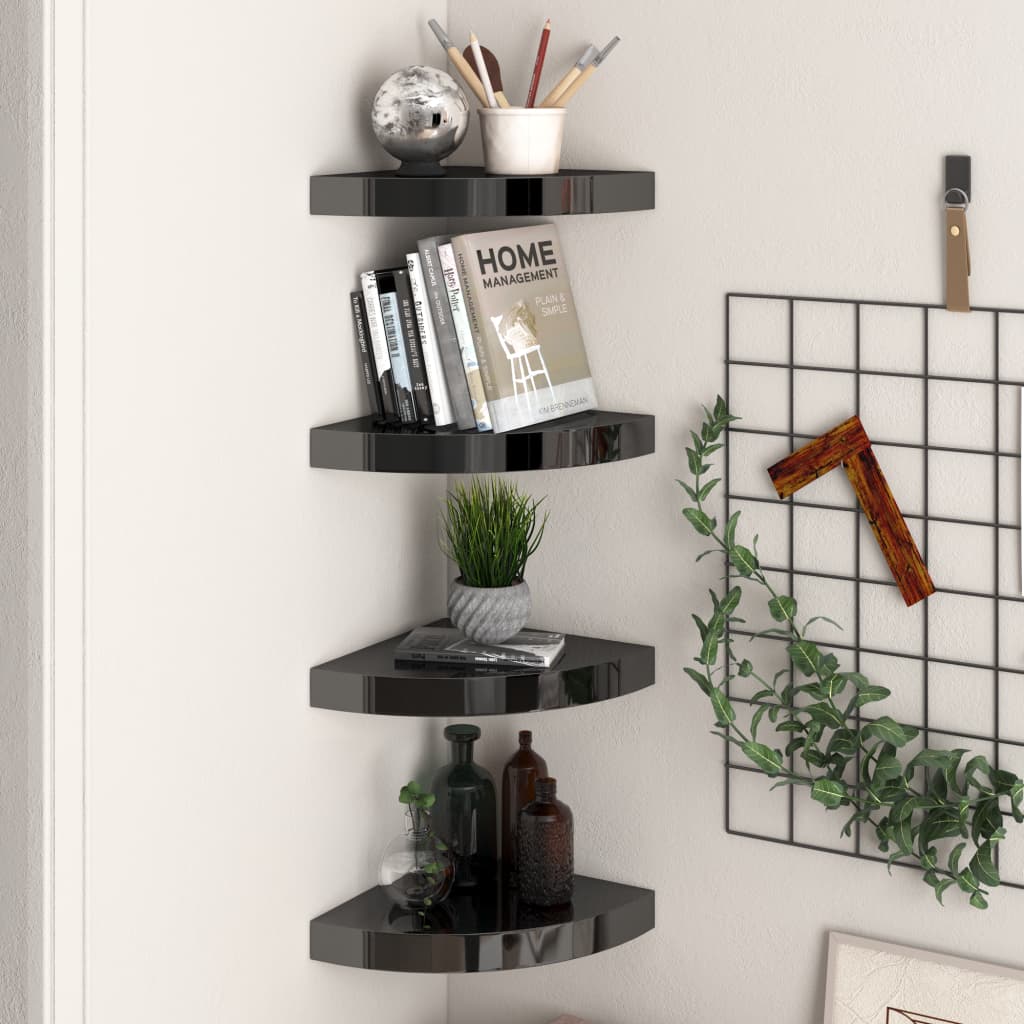 vidaXL Wall Corner Shelf Floating Corner Shelf Wall Mounted Display Shelf