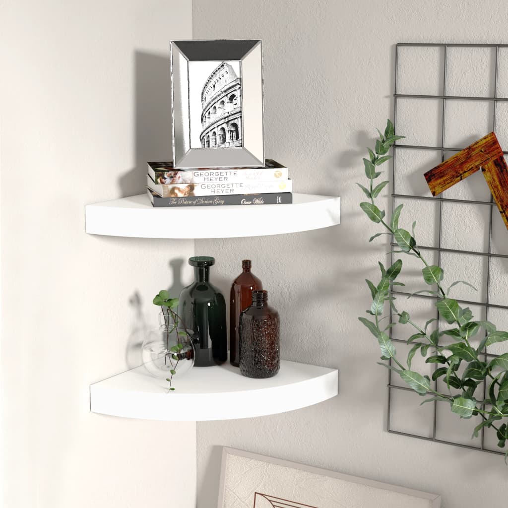 vidaXL Wall Corner Shelf Floating Corner Shelf Wall Mounted Display Shelf