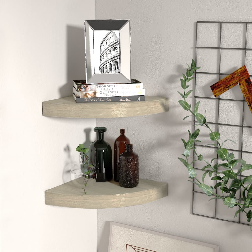 vidaXL Wall Corner Shelf Floating Corner Shelf Wall Mounted Display Shelf