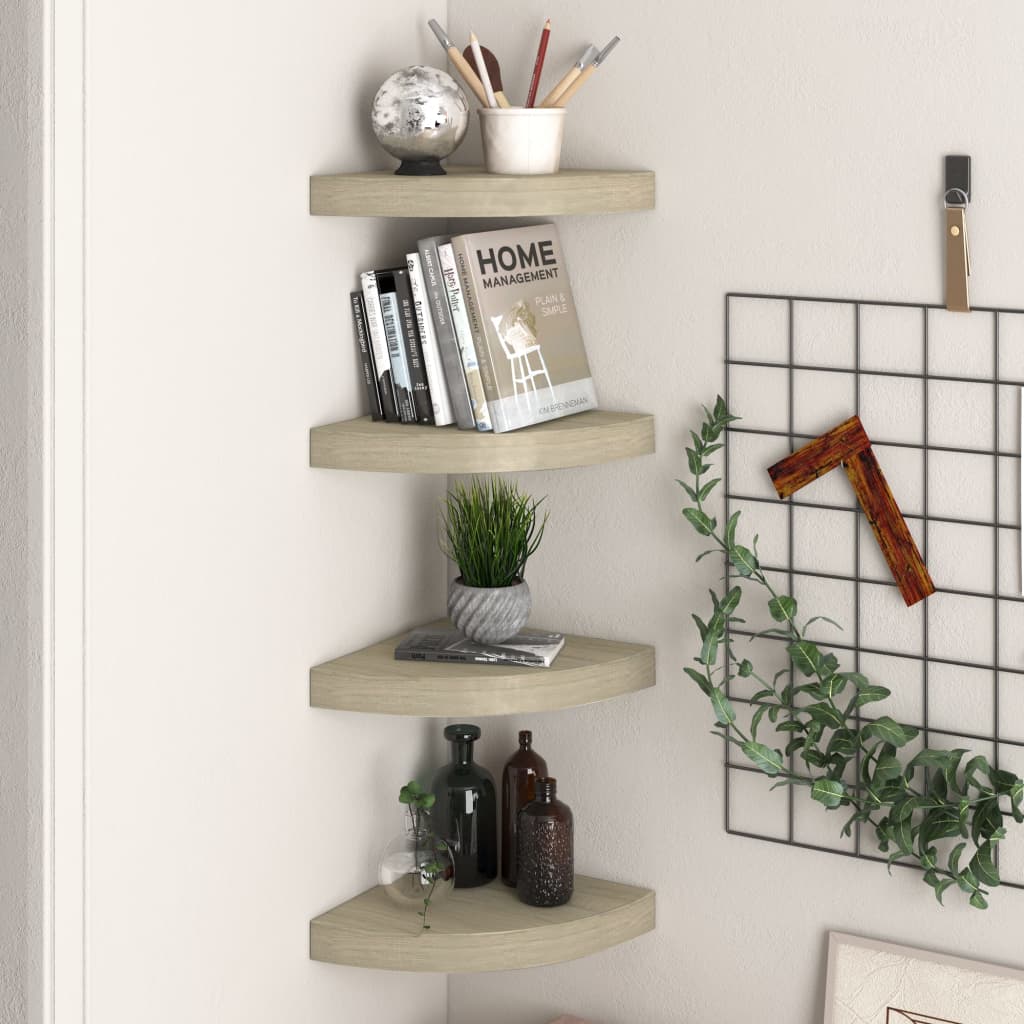 vidaXL Wall Corner Shelf Floating Corner Shelf Wall Mounted Display Shelf