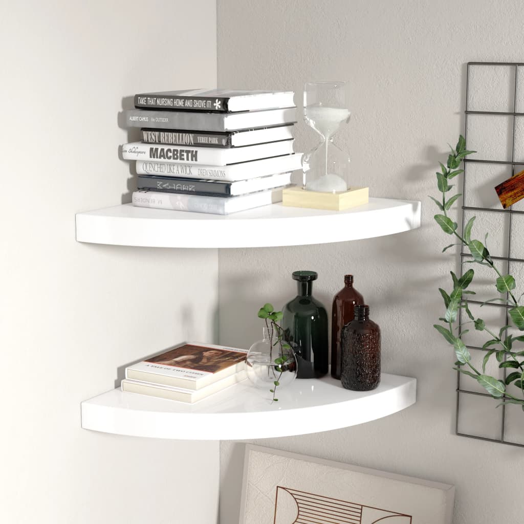 vidaXL Wall Corner Shelf Floating Corner Shelf Wall Mounted Display Shelf