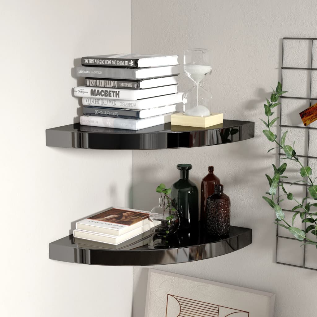 vidaXL Wall Corner Shelf Floating Corner Shelf Wall Mounted Display Shelf
