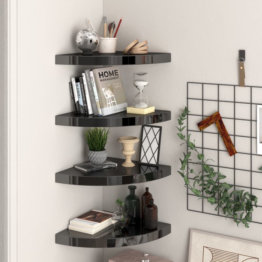 vidaXL Wall Corner Shelf Floating Corner Shelf Wall Mounted Display Shelf