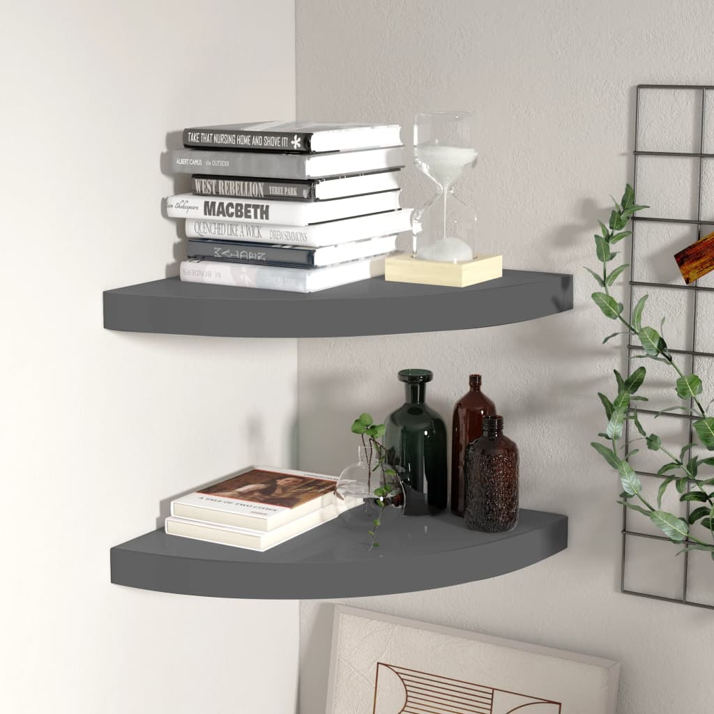 vidaXL Wall Corner Shelf Floating Corner Shelf Wall Mounted Display Shelf