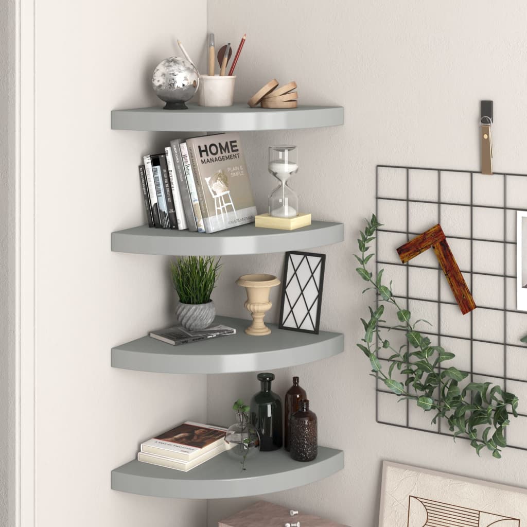 vidaXL Wall Corner Shelf Floating Corner Shelf Wall Mounted Display Shelf