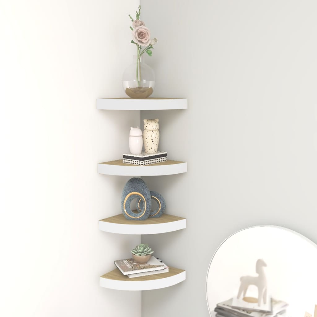vidaXL Wall Corner Shelf Floating Corner Shelf Wall Mounted Display Shelf