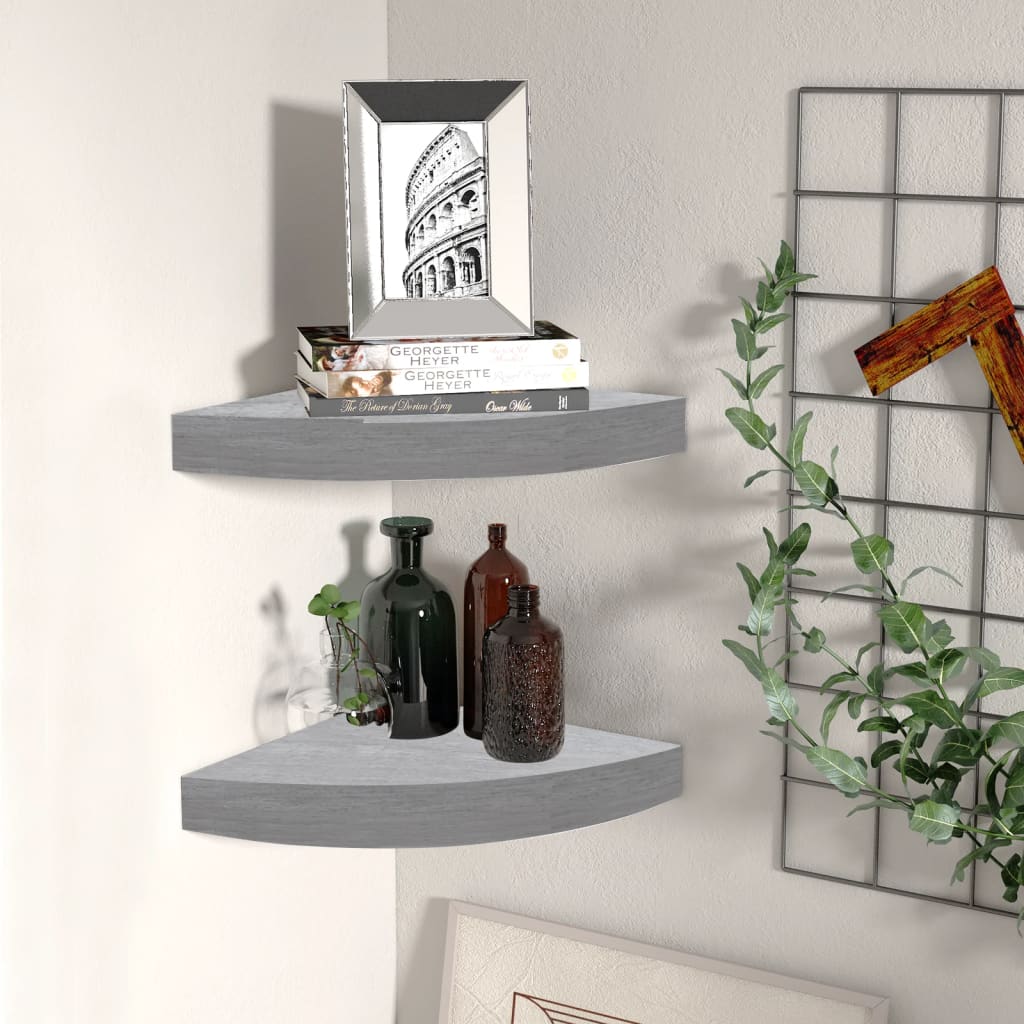 vidaXL Wall Corner Shelf Floating Corner Shelf Wall Mounted Display Shelf