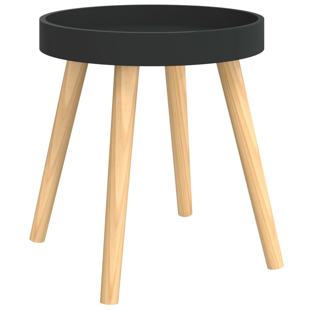 vidaXL Side Table Round End Coffee Table Engineered Wood and Solid Wood Pine