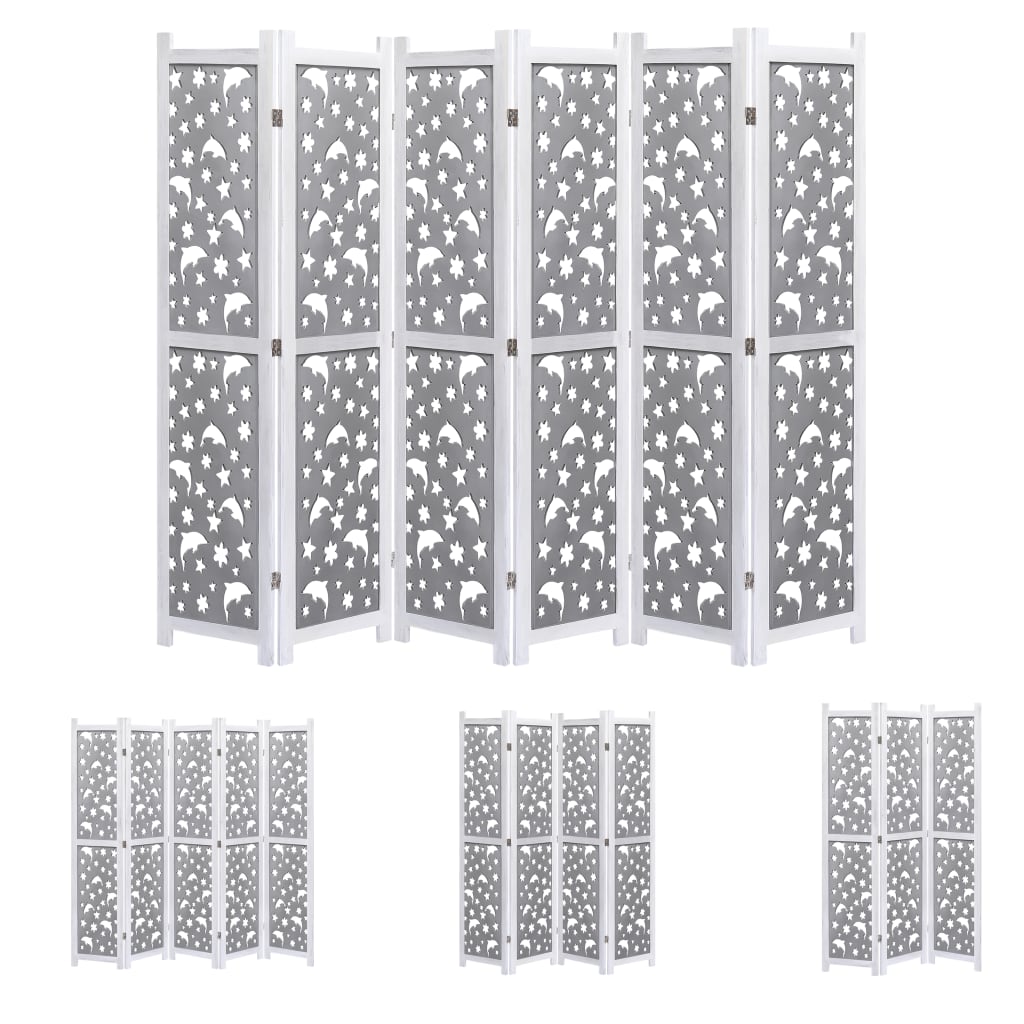 vidaXL Room Divider Folding Privacy Screen for Room Separation Solid Wood